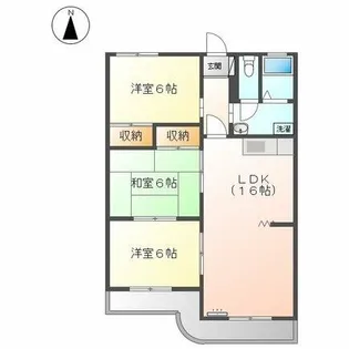エスポワール南ヶ丘【2E号室】の間取り