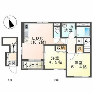 ブルーサンズCard【201号室】の間取り