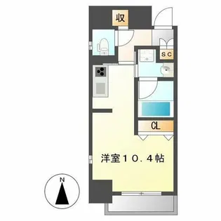 ベルルージュ中村公園【802号室】の間取り