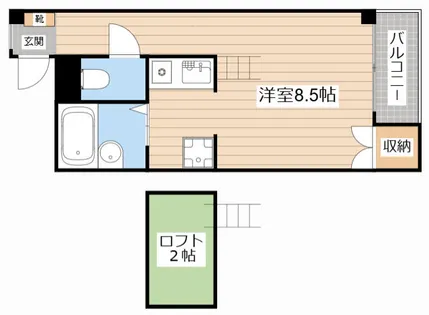 カレッジタウン風見鶏【108号室】の間取り