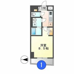 ゲートウェイ尾頭橋【303号室】の間取り