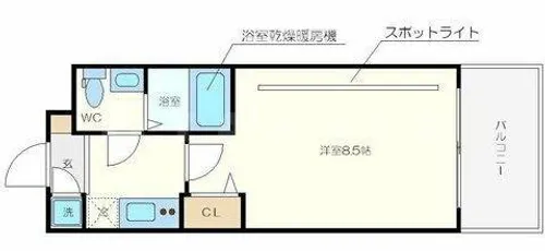 ウエンズ東心斎橋【8階】の間取り