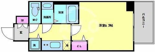 ゼオン大阪EAST【2階】の間取り