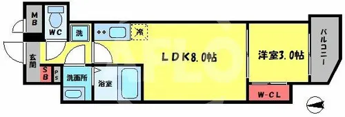 ワールドアイ京橋NORD【5階】の間取り