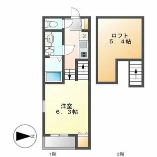 ハーモニーテラス十番Ⅱ【2階】の間取り