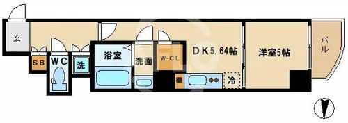 アクアプレイス上本町【3階】の間取り