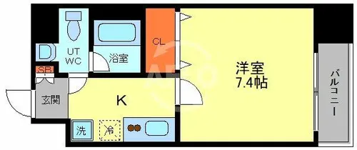 リアーレ北田辺【3階】の間取り