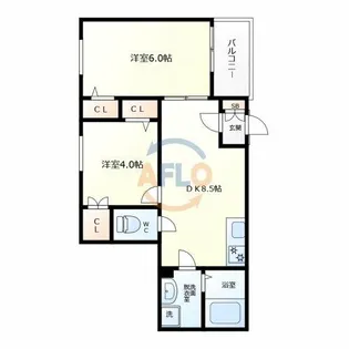 ホークシーム【1階】の間取り