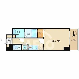 ルクレ難波【2階】の間取り