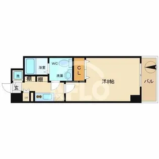ルクレ難波【8階】の間取り