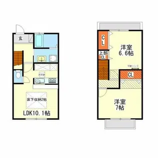 ポポラーレ幸【1階】の間取り
