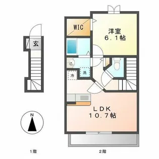 ノーブル港西 Ⅰ【202号室】の間取り
