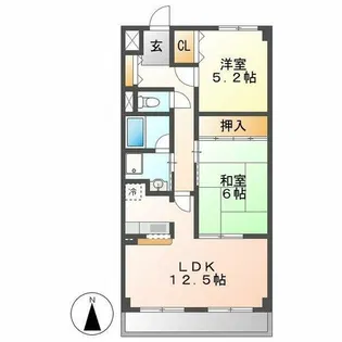 メルベーユ川畔【301号室】の間取り