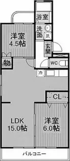 サンライフ六名【107号室】の間取り