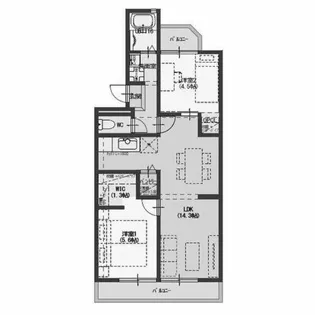 サンライフ六名【3階】の間取り
