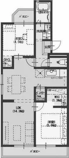 サンライフ六名【307号室】の間取り