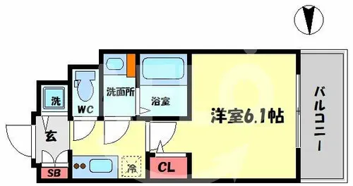 エスリード大阪梅田リュクス【7階】の間取り