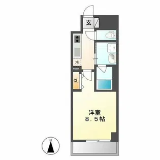 プランドール那古野【1202号室】の間取り