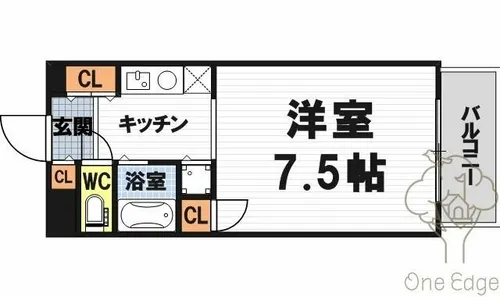 エトワール北梅田【6階】の間取り