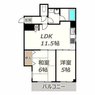 第2南田辺ハイツ【102号室】の間取り