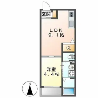 ソフィア名西【101号室】の間取り