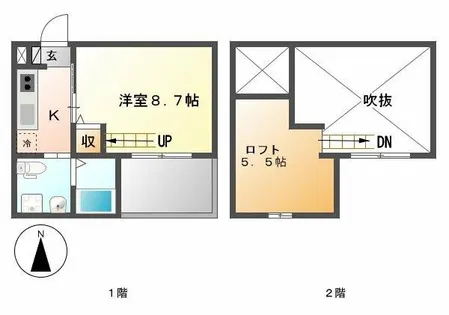 Bonne fraise(ボンヌフレイズ)【201号室】の間取り