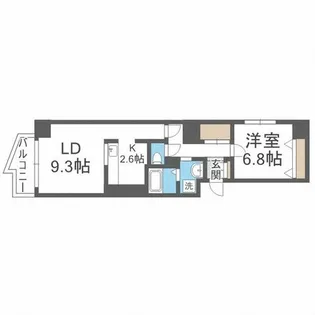 ラ・ポルタ北一条【3階】の間取り