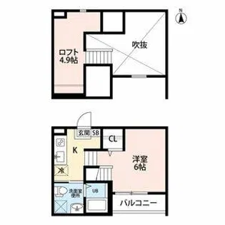 ルミエールS(ルミエールエス)【202号室】の間取り