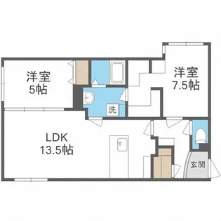 Rests on 琴似【4階】の間取り