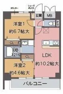 エスペランサ海老江【8階】の間取り