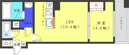 アルファタワー札幌南4条【10階】の間取り