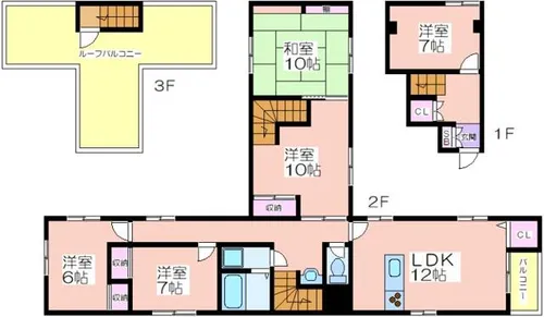 ロングヴィレッジ【203号室】の間取り