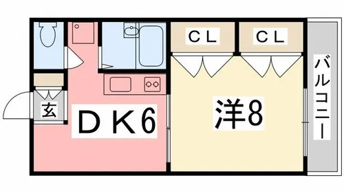 E-MATE【206号室】の間取り