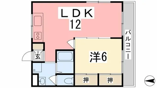 ロイヤルメゾン白浜 B棟【201号室】の間取り