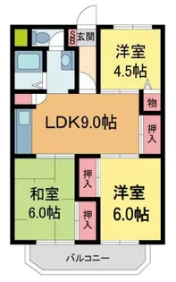 パールハイツ竹若【302号室】の間取り