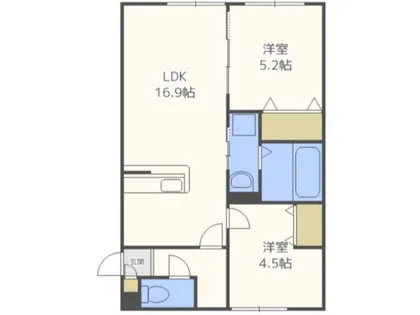北海道札幌市東区北三十五条東17丁目【アパート】の間取り