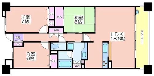 シーサイドレジデンスコスモスクエア駅前【2階】の間取り