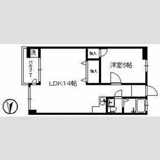 ウインズコート高井田【4階】の間取り