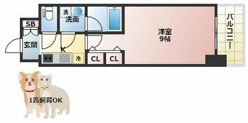 スプランディッド淀屋橋DUE【7階】の間取り