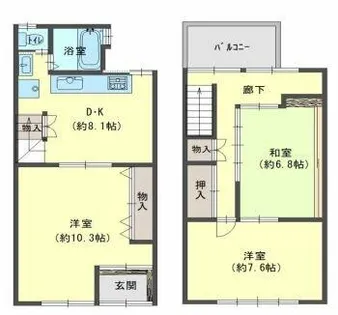 大阪府大阪市旭区清水1丁目【一戸建】の間取り