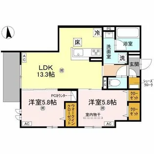 クラシスト高殿【3階】の間取り