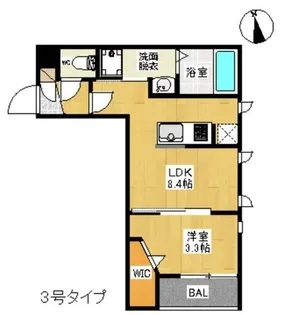 福岡県福岡市西区内浜2丁目【アパート】の間取り