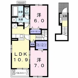 アス・テラスⅠ【202号室】の間取り