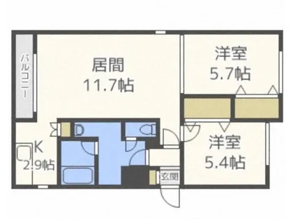 スクーデリア【303号室】の間取り