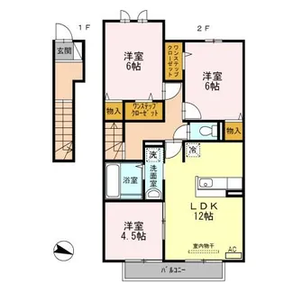 ベルビュウ【2階】の間取り