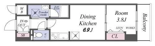 レオンコンフォート本町東Ⅱ【603号室】の間取り