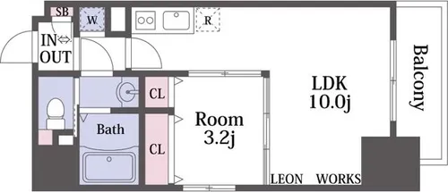 レオンコンフォート北浜【4階】の間取り