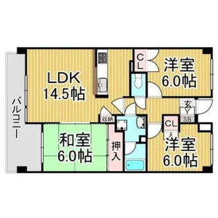 福岡県大野城市瓦田1丁目【マンション】の間取り