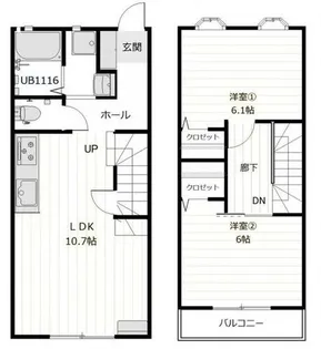 桜ガーデンハウス【3階】の間取り