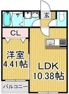 福岡県春日市岡本4丁目【アパート】の間取り
